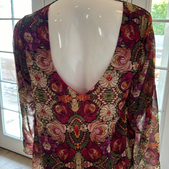 Show Me Your MuMu Gabby Low Back Swingy Floral Chiffon Mini Dress Size Medium - Picture 8 of 13